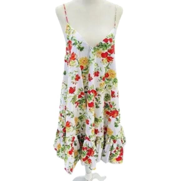Caroline Constas Laurel ruffled floral print cotton blend poplin mini dress - Picture 3 of 11